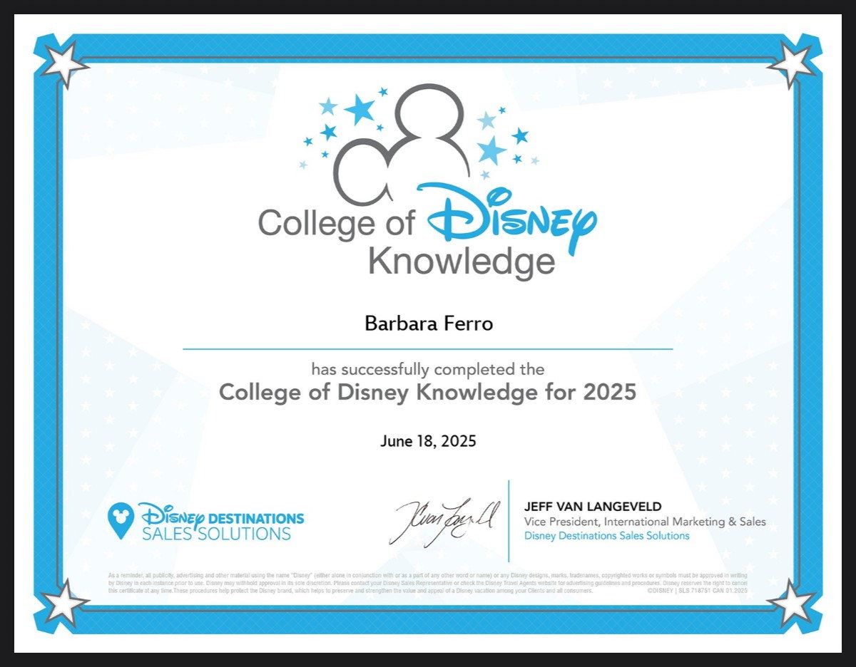 Certificación de Barbi: College of Disney Knowledge 2025