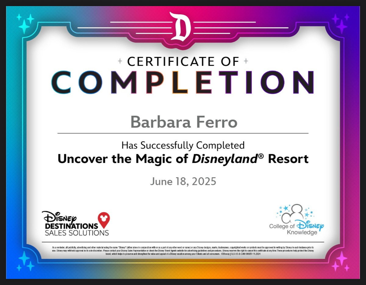 Certificación de Barbi: Disneyland Resort